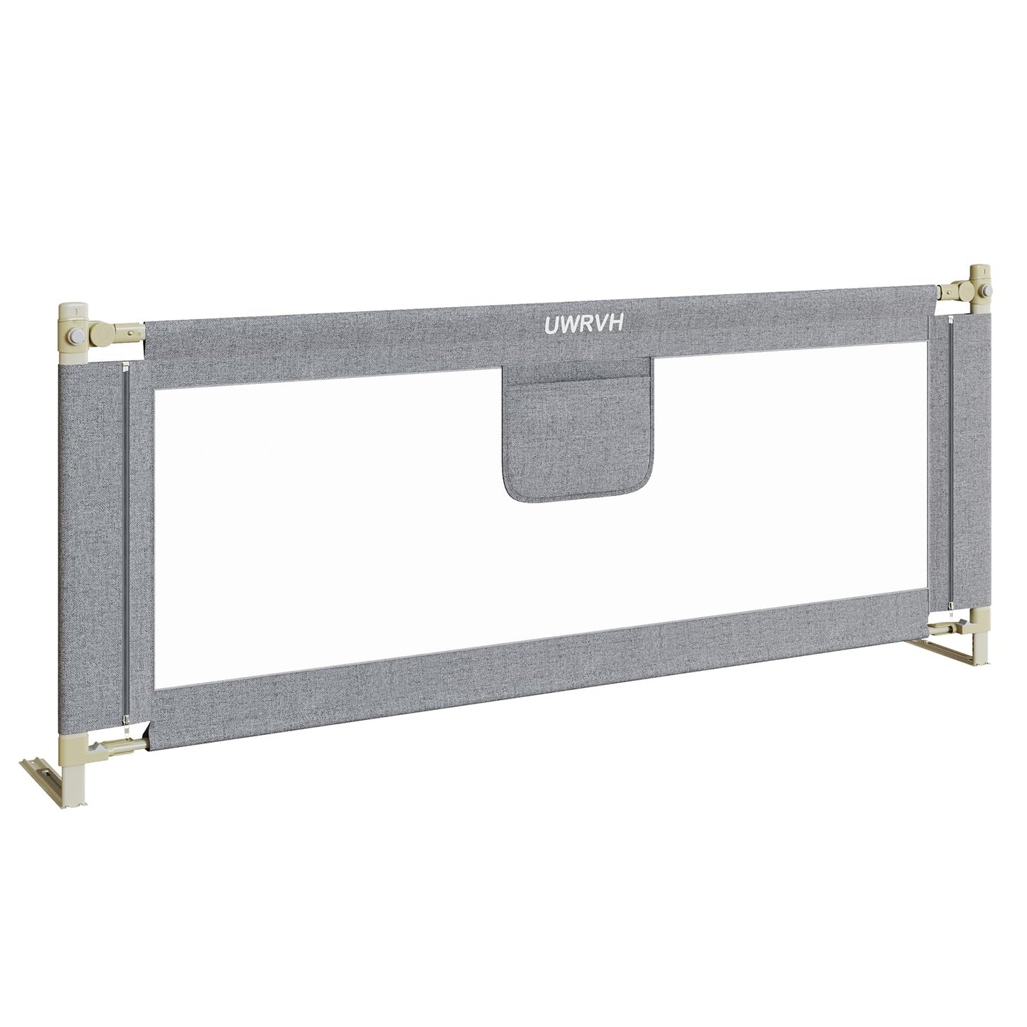 UWRVH Bed Rails for Toddlers，Toddler Bed Rails，Bed Rail for Baby - Adjustable Height Bed Guard with Child Safety Lock, Universal Fit for King/Full/Twin Beds (Grey, 1 Side 74.8Inch)