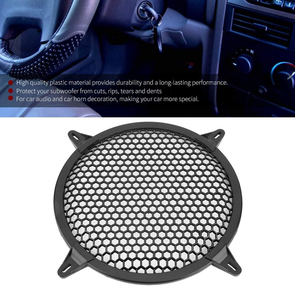 10in KIMISS Speaker Grill Cover, Circular Speaker Cover, SubWoofer Plastic Mesh Cover, Car Audio Cover Guard Woofer