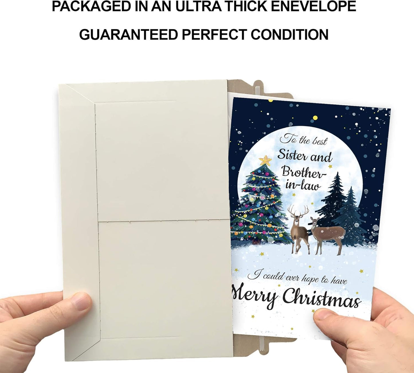 Prime Greetings Christmas Card - Eco-Friendly Design for Sister & Brother-in-Law | 5in x 7.75in, Thick Card Stock