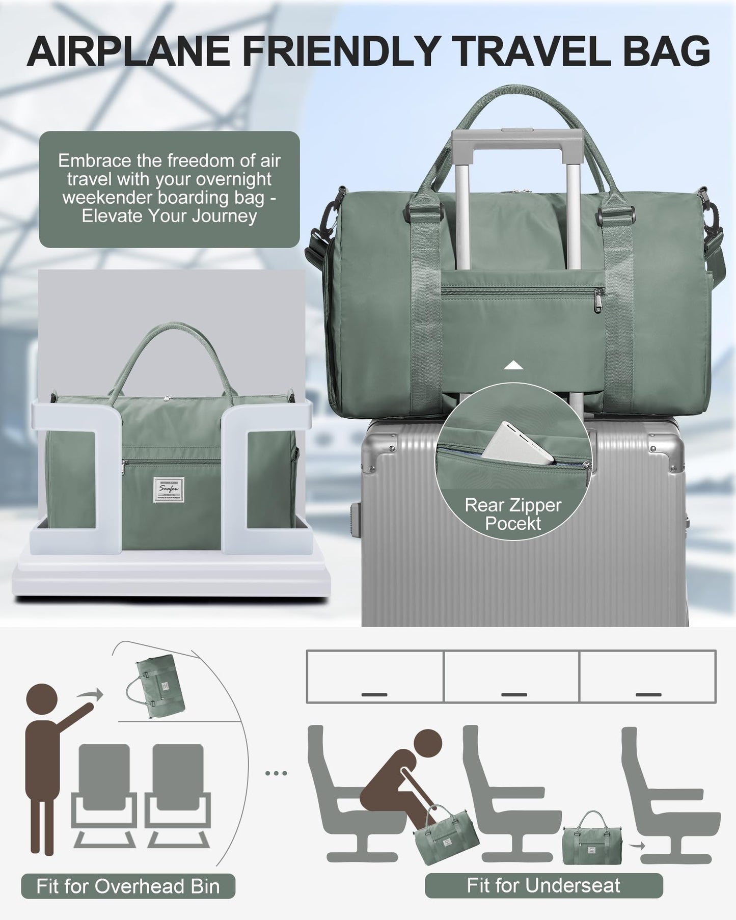 Gym Bag Womens Mens with Shoes Compartment and Wet Pocket Travel Duffel Bag for Women for Plane Sport Gym Tote Bags Swimming Yoga Waterproof Weekend Overnight Carry on Bag Hospital Holdalls