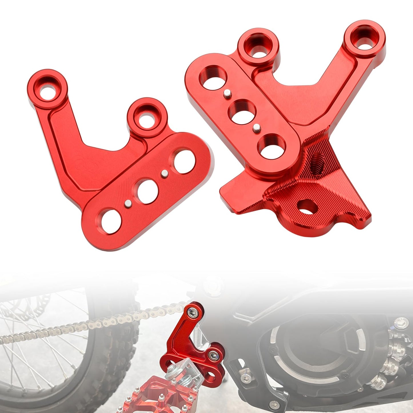LKV Surron Peg Bracket for Sur Ron Light Bee X/S, CNC Aluminum Foot Peg Mount Pedal Support for Electric Dirt Bike, Heavy Duty Footrest Replacement (Red)