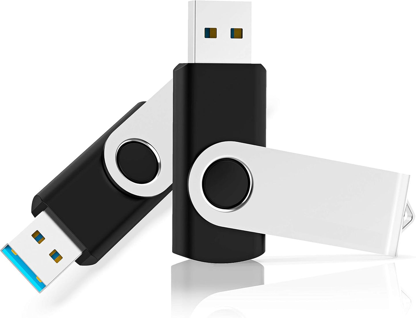 KOOTION 10PCS 2GB 2.0 USB Flash Drives USB Flash Drives Memory Stick Fold Storage Thumb Drive Pen Swivel Design Black