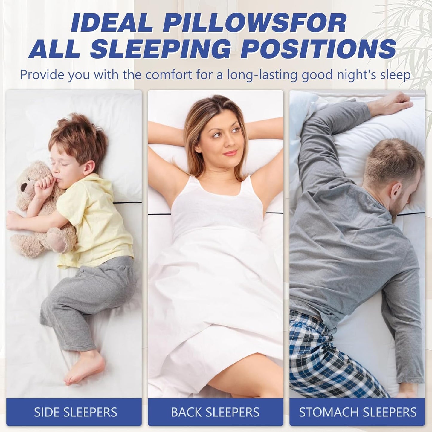 Vorouhals Hotel Collection Bed Pillows - Cooling Down Alternative for All Sleep Positions | 2 Pack Standard Size