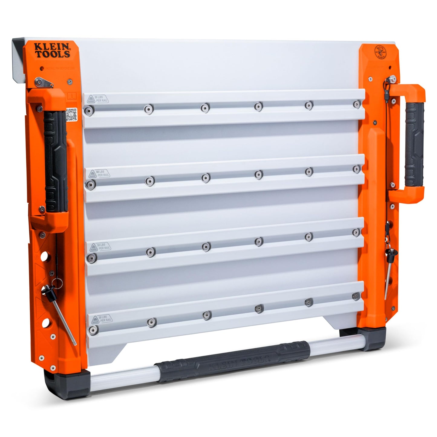 KLEIN TOOLS BC700WA LiftPro 24-Inch Wall Mount System, Heavy-Duty Modular Tool Organization with Four Interior and One Exterior Rail, 50-Pound Capacity Per Rail For Man Lift and Scissor Lift