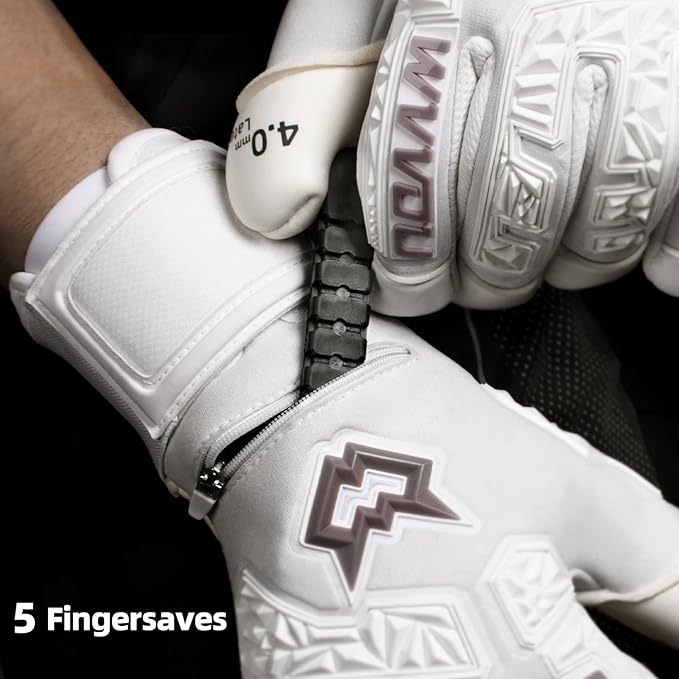 WVVOU Soccer Goalie Gloves for Adults and Youth, High Performance Goalkeeper Gloves with 5 Detachable Finger Saves, Soccer Gloves with 4mm Sticky Latex Palm