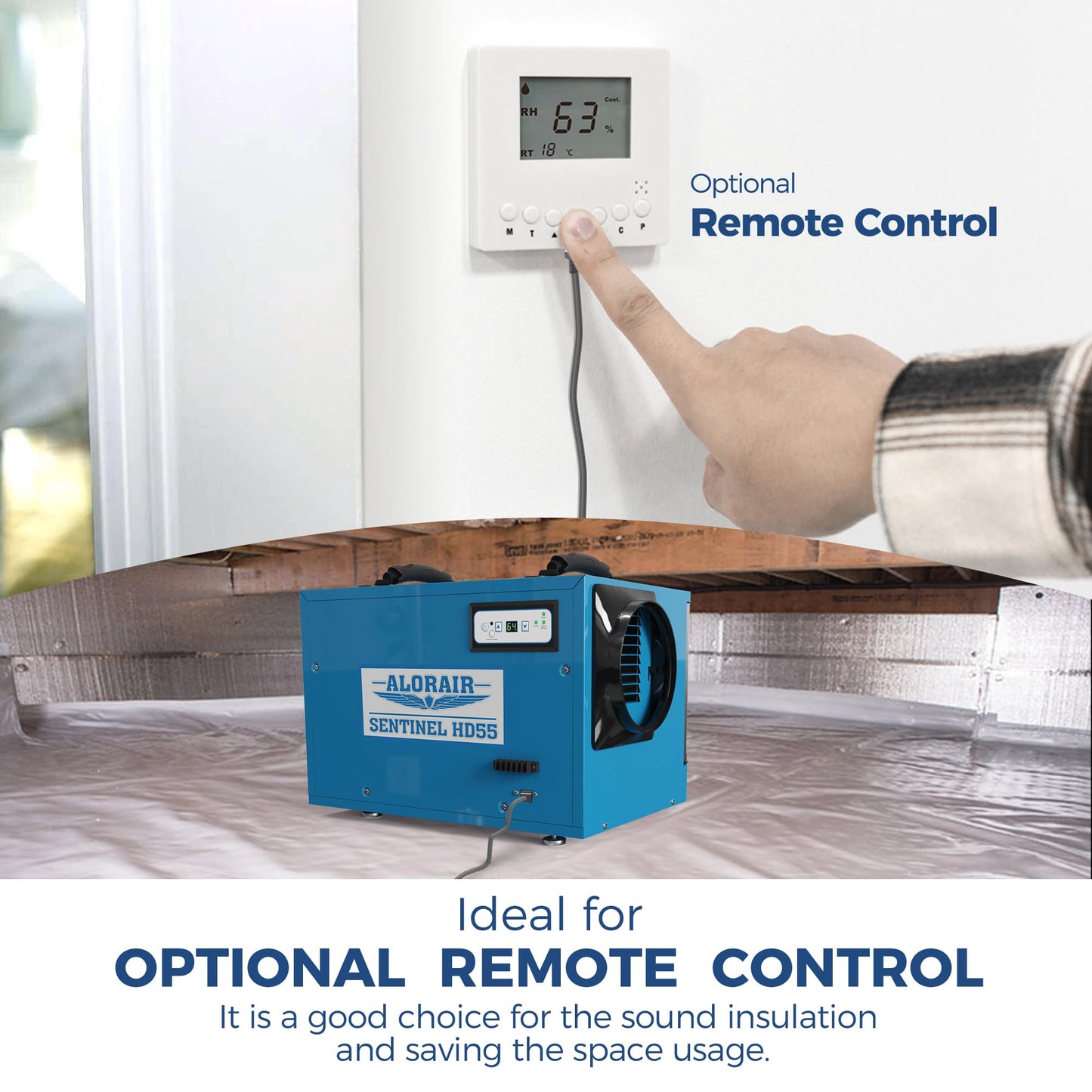ALORAIR Commercial Dehumidifier 113 Pint, with drain Hose for Crawl Spaces, Basements, Industry Water Damage Unit, Compact, Portable, Auto Defrost, Memory Starting, 6 Years Warranty, Sentinel HD55