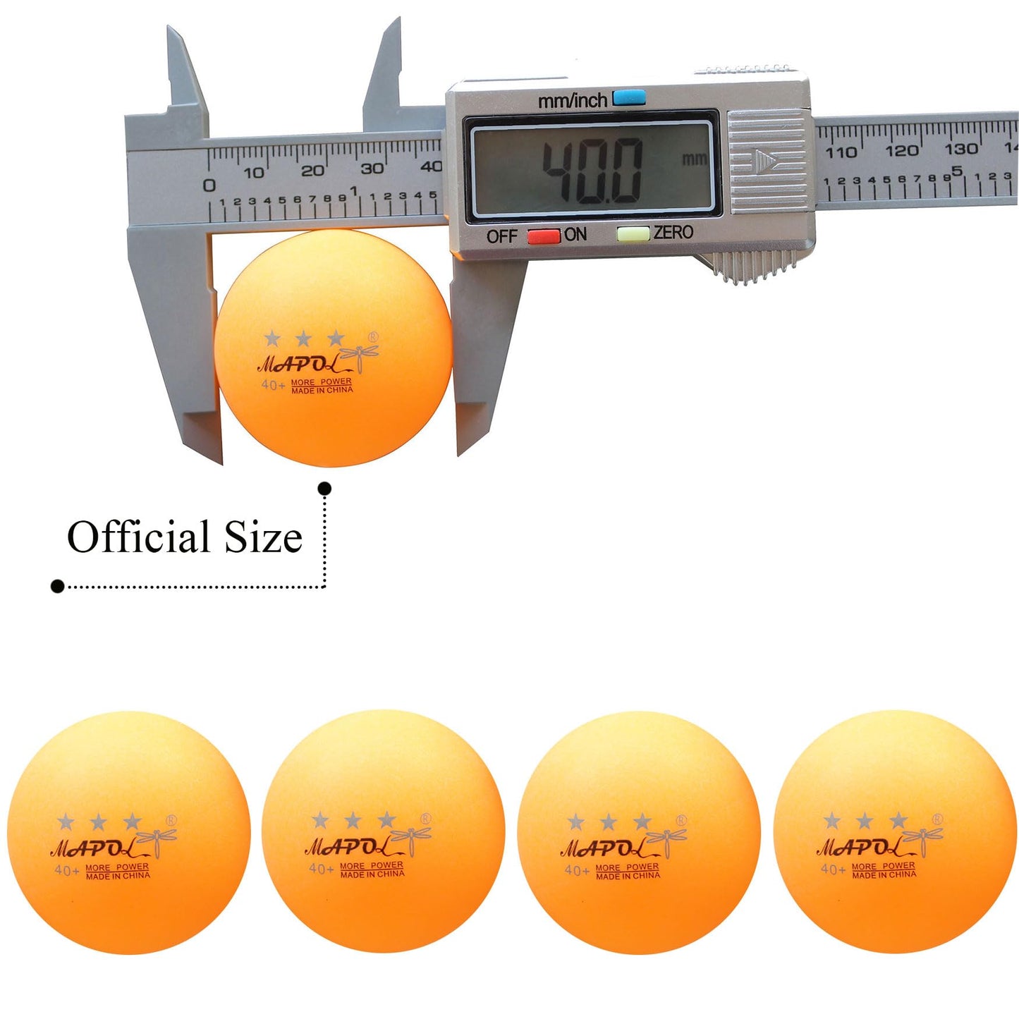 MAPOL 50 White 3-Star Table Tennis Balls Bundle with 50 Orange Training Table Tennis Balls