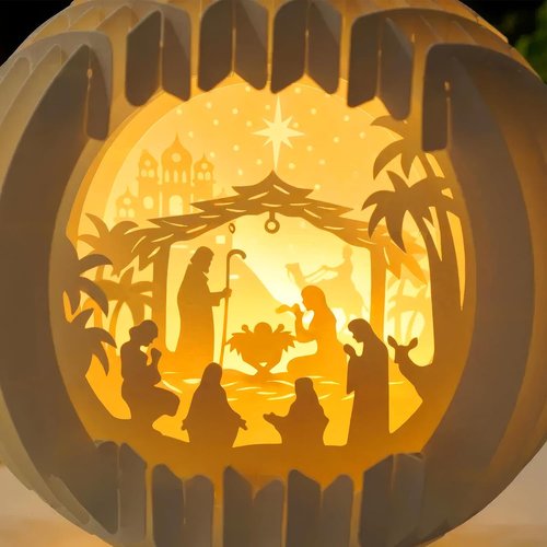 Light Up Nativity Scene - LED Tabletop Christmas Decorations | Small Religious Gifts for Women