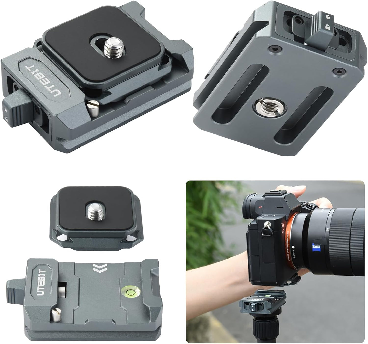 UTEBIT Arcac/F38 Setup 1/4" 3/8" Quick Release Plate Kit, Interface Camera Quick Release Plate Mount Quick w/ to Screw