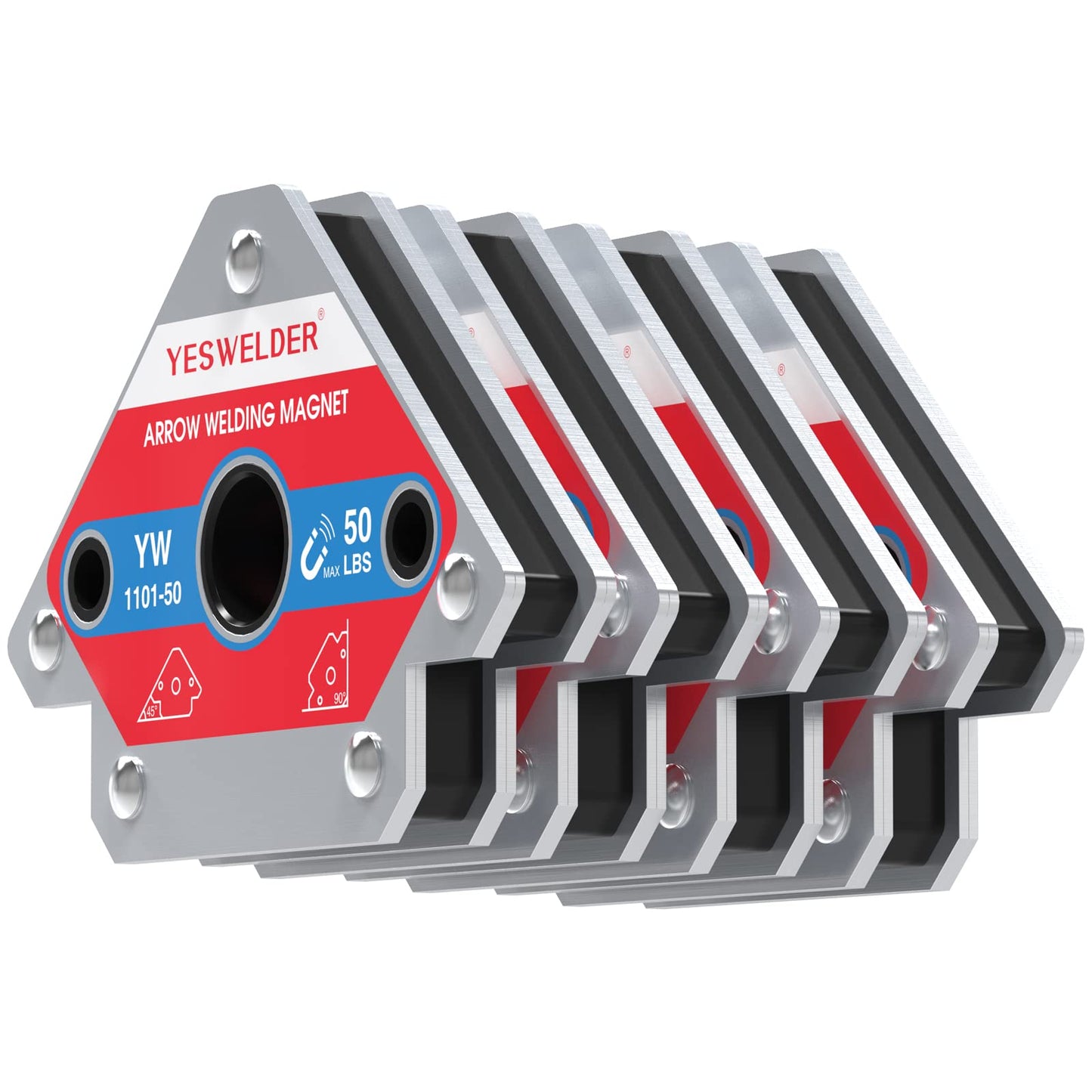 YESWELDER MIG-205DS PRO MIG Welder 5 in 1 Gas MIG/Flux Core MIG/Spool Gun MIG/Lift TIG/Stick & 50 LB Welding Magnet-4 Pieces of Magnetic Welding Holder 50 LBS Holding Power Welding Accessories