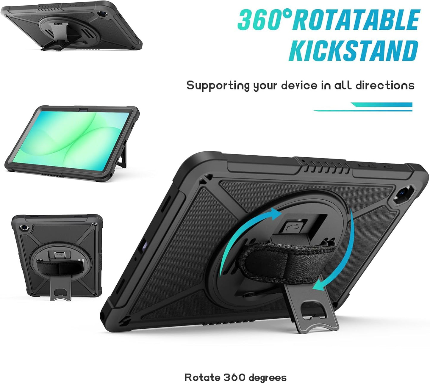ZtotopCases A11+ Plus/A9+ 11-Inch 2025/2023, Protector+360 A11+/A9 for Samsung Galaxy Tab Shockproof Hard Duty Case