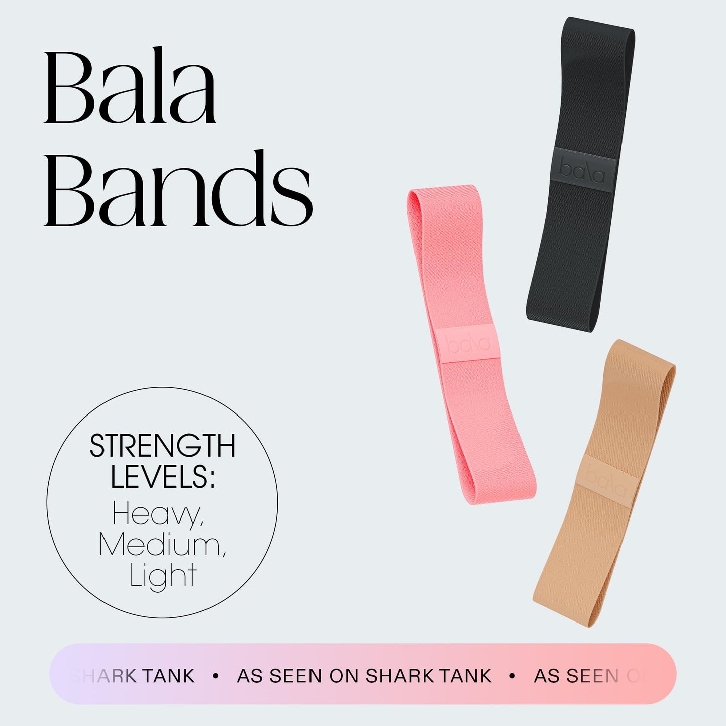 Bala Bands Resistance Bands for Women & Men - Fabric Exercise Bands for Working Out - Wrist, Ankle, Legs & Booty Bands - Workout Resistance Bands for Yoga, Pilates, Strength Training