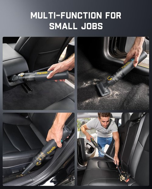 Fanttik Slim V8 APEX Car Vacuum - 4-in-1 Portable Mini Cordless Vacuum with 19000Pa Suction Power | Gray