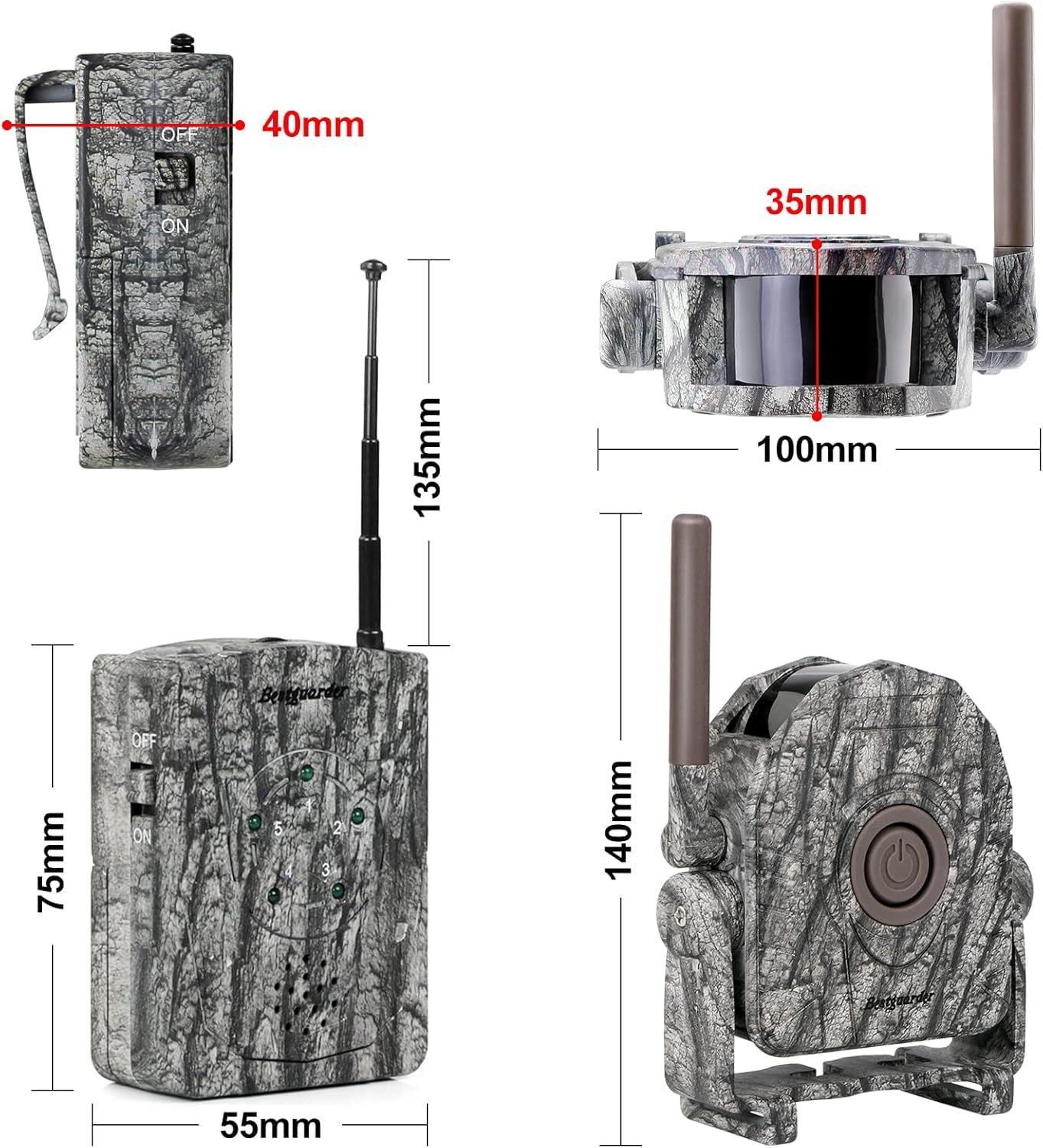 Wireless Hunting Alarm Kits 300m Long Range Night Vision Motion Detector for Deer Hog etc. Hunting/Travel/Warning 360 Degree Waterproof Security Sensor with Receiver for Camp Farm Home Surveillance