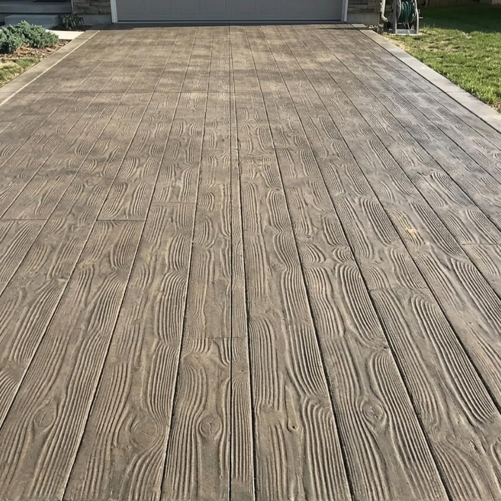 9" Natural Wood Concrete Stamps Set of 9 - Durable Polyurethane Rigid&Flexible Mats for Driveways, Walkways and Patios SM 5000/S-9