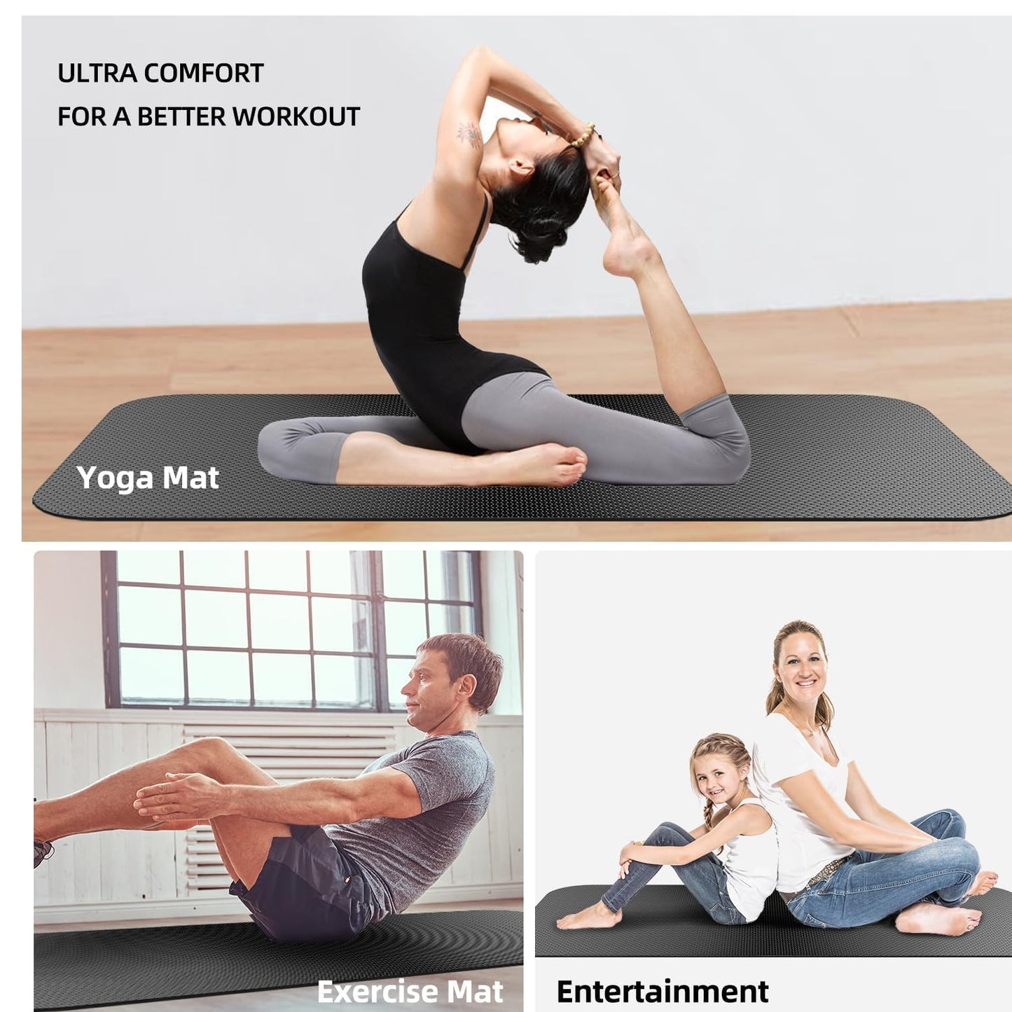 Treadmill Mat,Bike Mat,Stationary Bike Mat,Foldable Treadmill Mat for Hardwood Floors and Carpet.for Exercise Bike,Exercise Equipment Indoor Cycles,Rowing Elliptical (23.6" X 47.5")