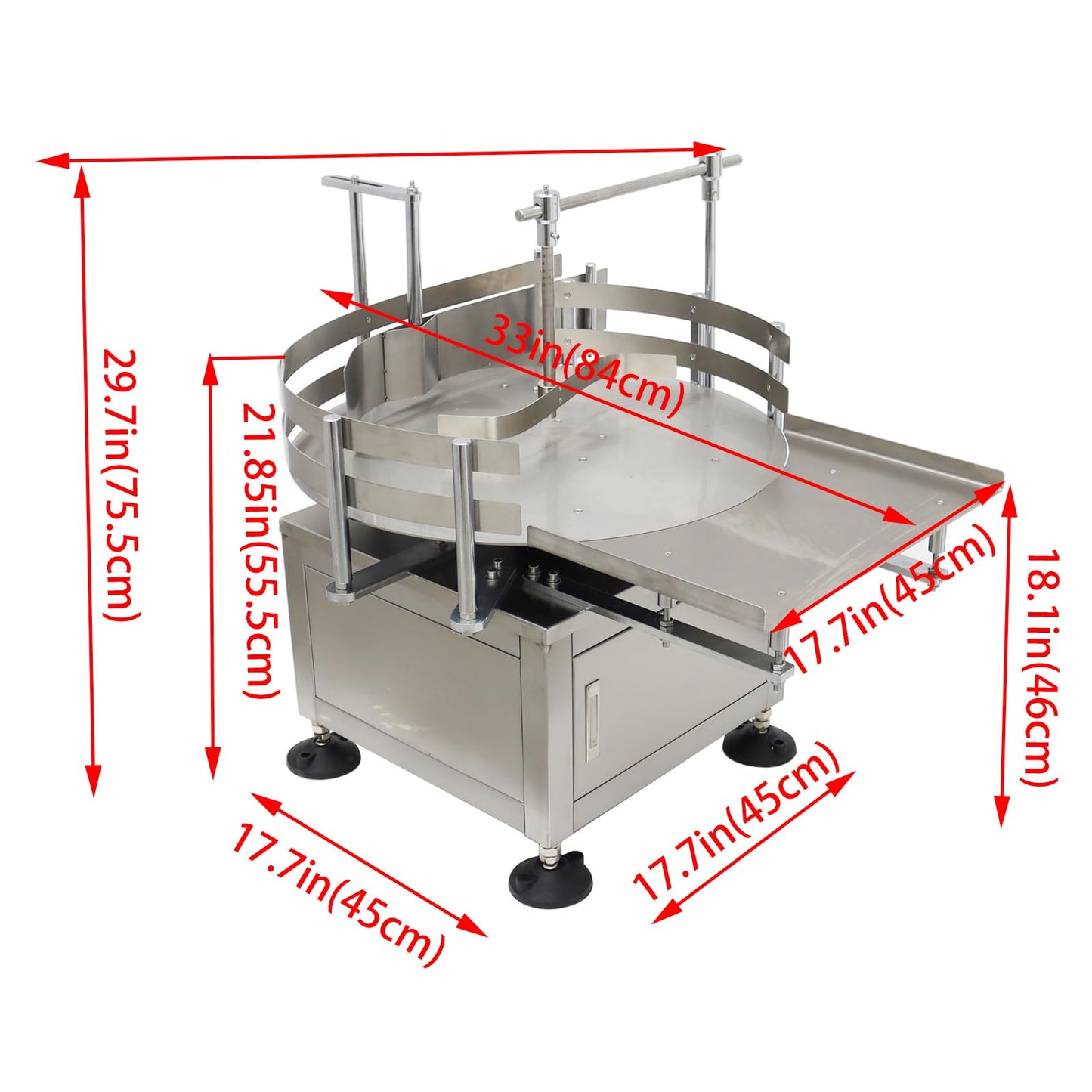 WYDDDARY Desktop Bottle Unscrambler Distributing Machine Automatic Bottle Accumulation Table Conveyor 23.6 inch Diameter Round Accumulation Table for Round Square Bottles Transfer 110V
