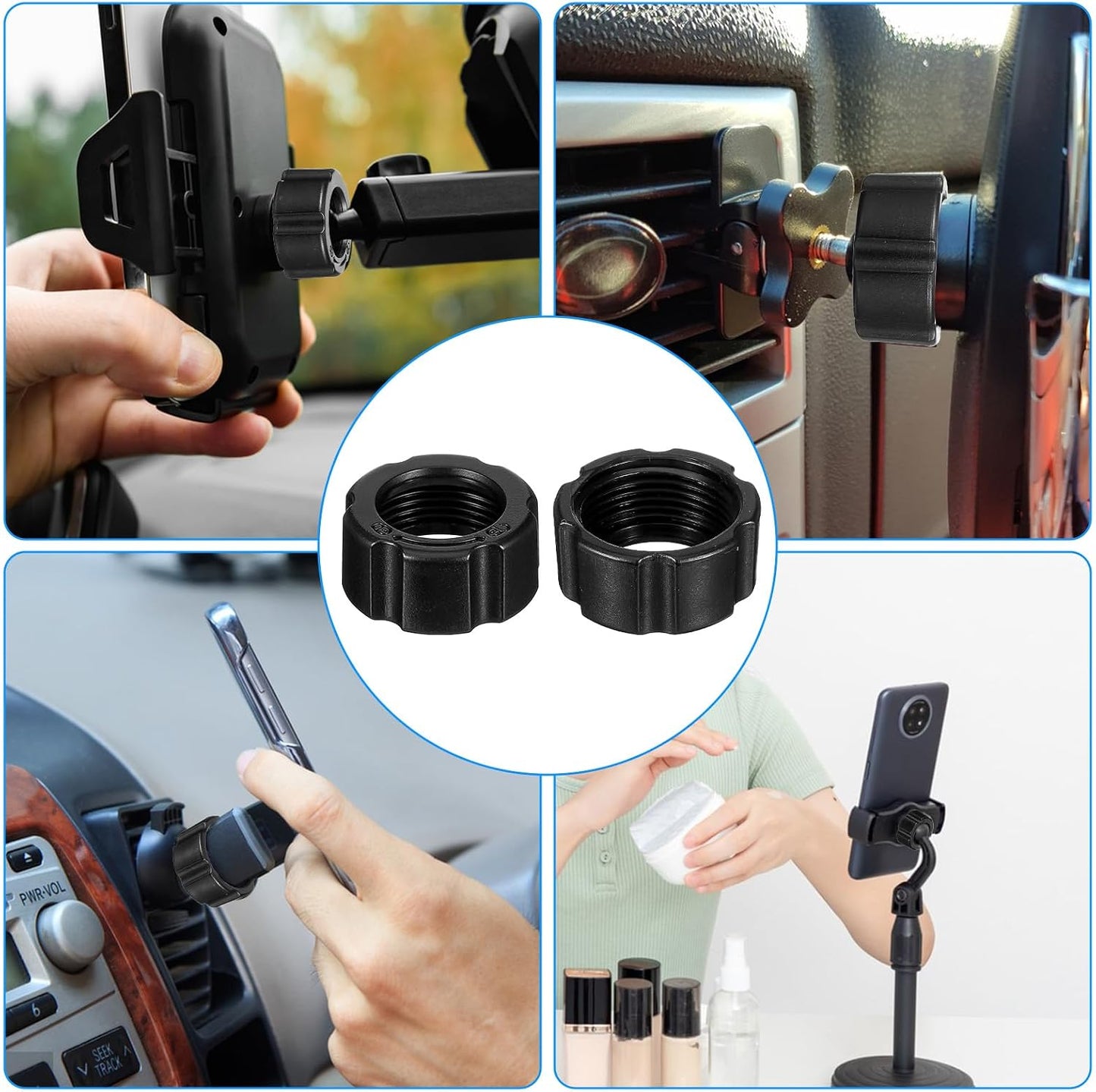 SynHHergyx 6 17mm PCS Tightening Nut for Replacement Car Mount Screw-On for Ball Head, Tightening Nut Ball Fixed