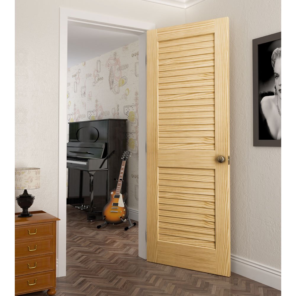 Kimberly Bay Plantation Louvered Unfinished Solid Core Pine Interior Slab (80x18)