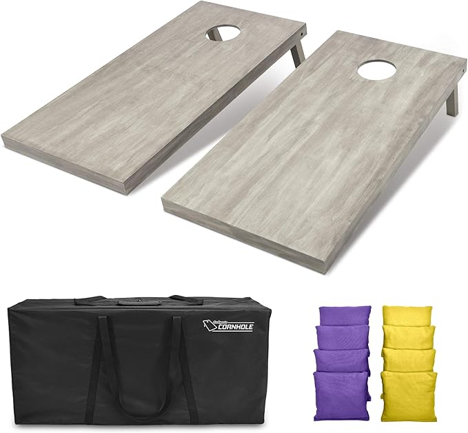 GoSports 4 ft x 2 ft Regulation Size Wooden Cornhole Boards Set - Includes Carrying Case and Bean Bags (Choose Your Colors) Over 100 Color Combinations