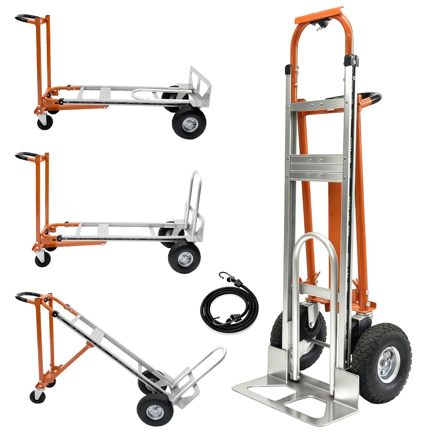 SST Convertible Hand Truck, 4 in 1 Folding Hand Truck Dolly Cart with Wheels, 1000LBS Heavy Duty Aluminum Hand Truck for Construction, Logistics, Shopping, Home, Office Moving