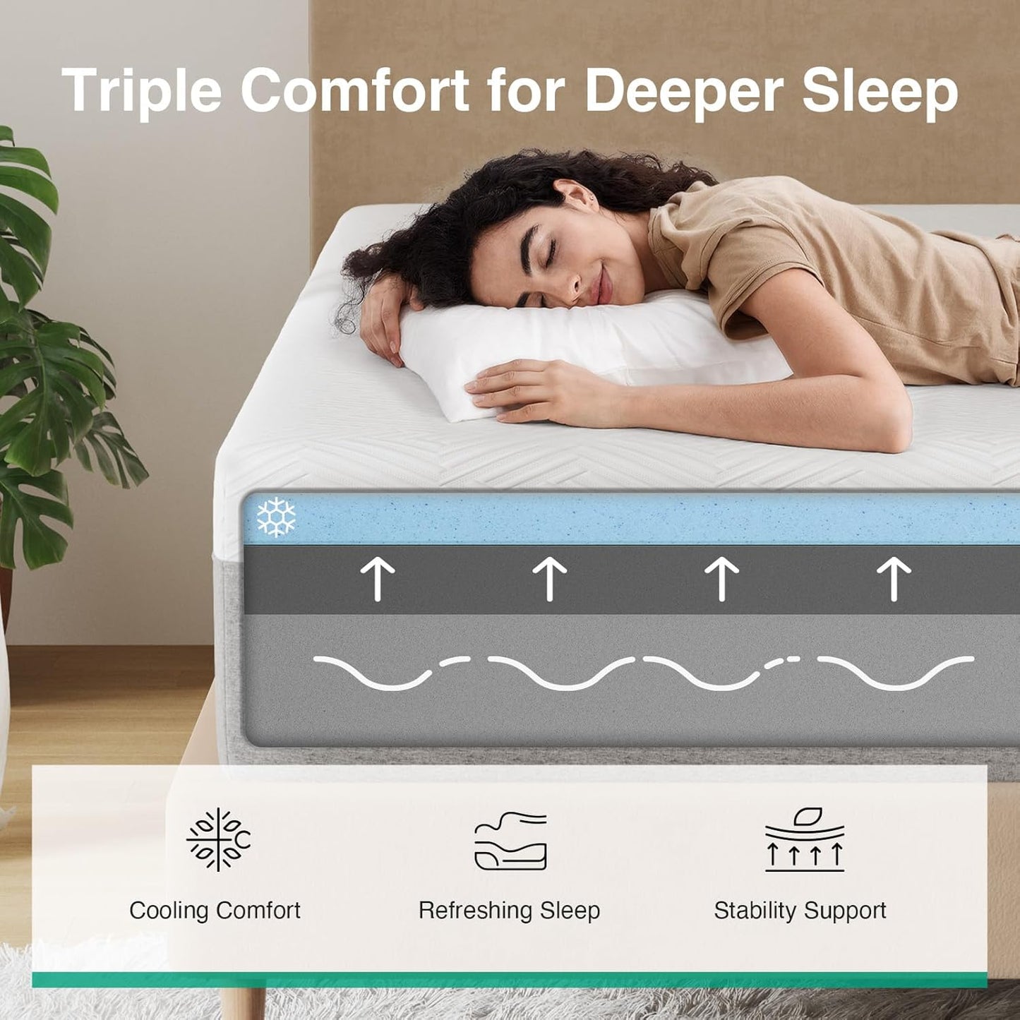 Novilla 10 Inch Gel Queen Memory Foam Mattress - Cool Sleep & Pressure Relief | CertiPUR US Certified