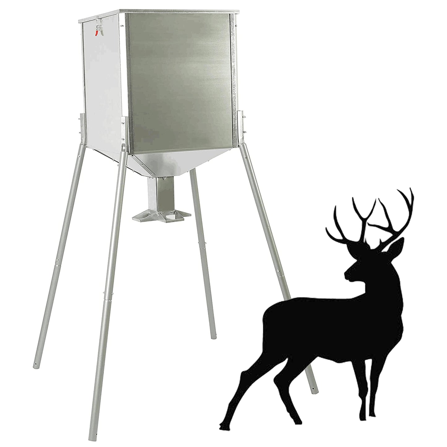 HECASA 450LB Capacity Big Game Gravity Deer Feeder Galvanized Steel Hunting w/o Foot Kit