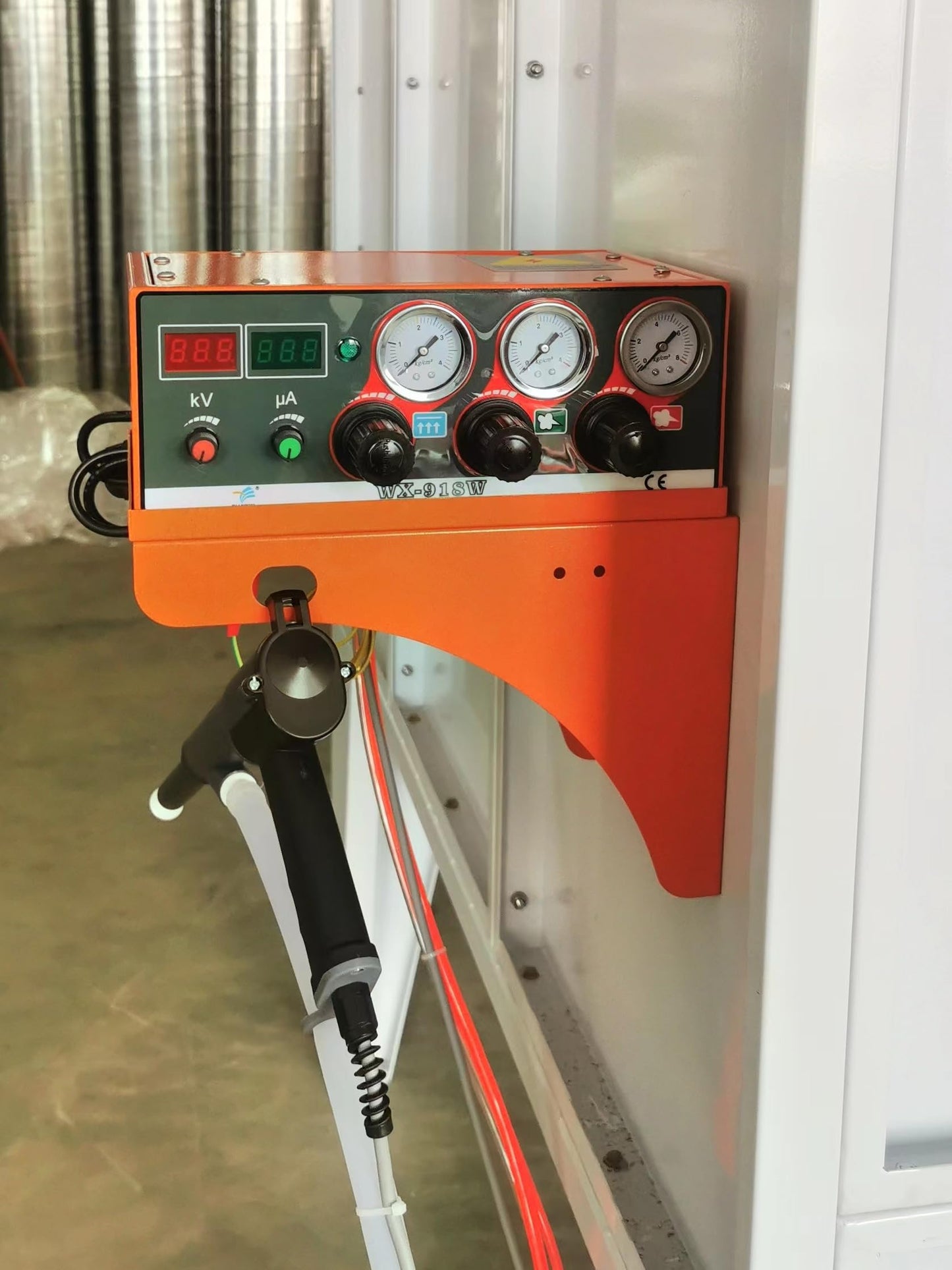 Powder Coating System with Spray Gun, 40W 17L Wall Mount, Electrostatic Powder Coating Machine, WX-918W