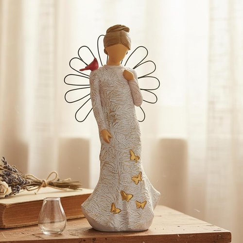 NAN ZAI NAN FANG Sympathy Angel Figurines - Hand-Painted Resin Statues for Loss | Serenity Prayer Gifts