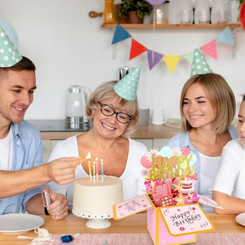 Happy Birthday Pop Up Card - Unique 3D Greeting Card for Men & Women | Perfect Gift for Mom, Dad & Friends