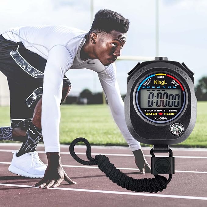 KingL Digital Stopwatch Timer - Interval Timer with Large Display (Stopwatch*10)