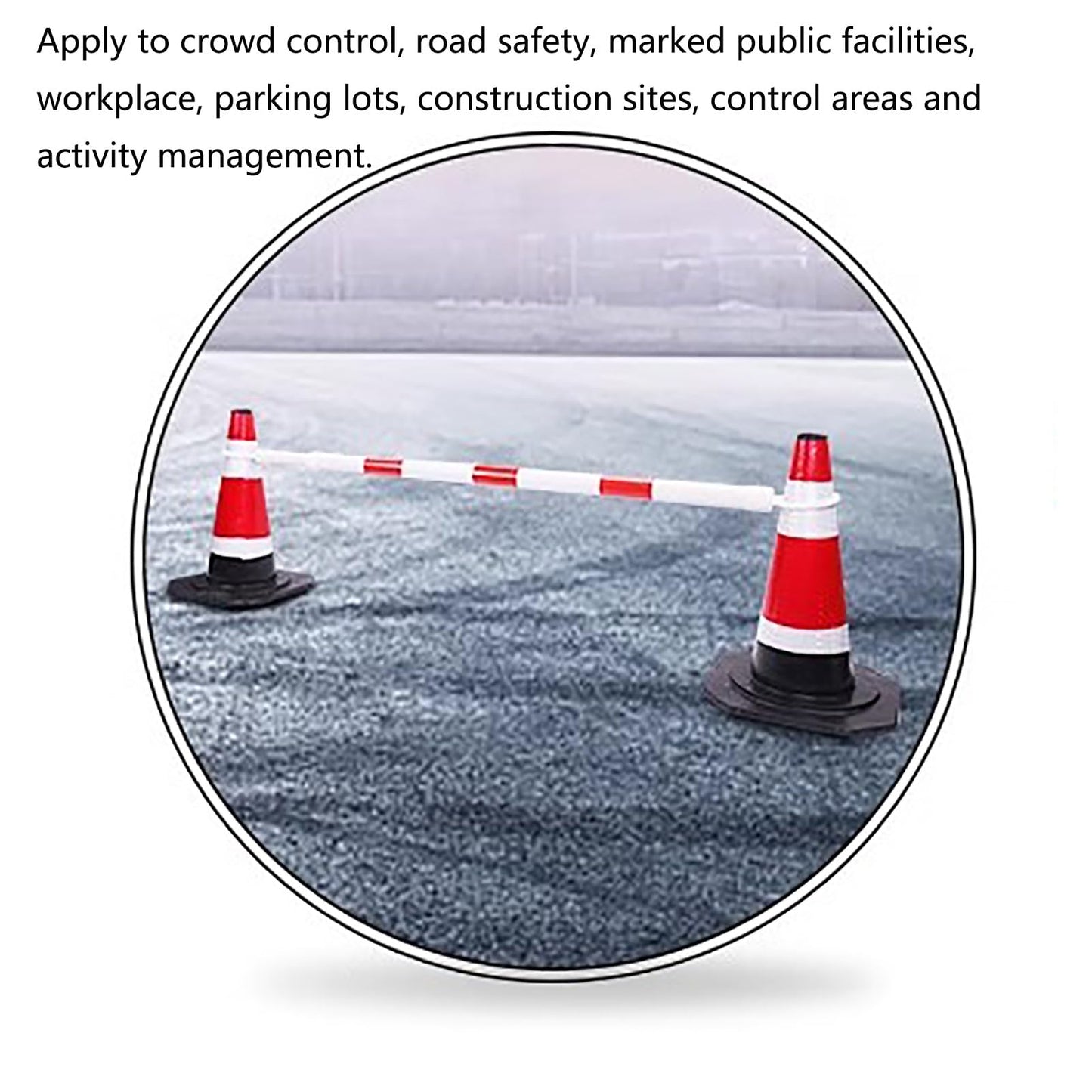 Lightweight Bars Barricade Road Cone Connecting, Retractable Traffic Cone Bar 3.3ft to 6.6ft Multicolor Pack of 10(Yellow/Black)