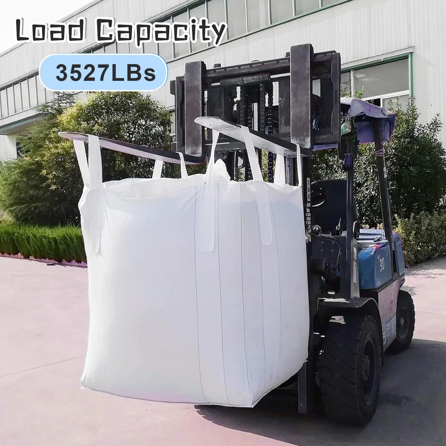 FIBC Bulk Bag Bag 3500lbs 10 Pack 35"L x 35"W x 43"H,1.6 Ton Woven Polypropylene Sacks Flat Bottom Heavy Duty Bulk Bag for Industry Agriculture (10)