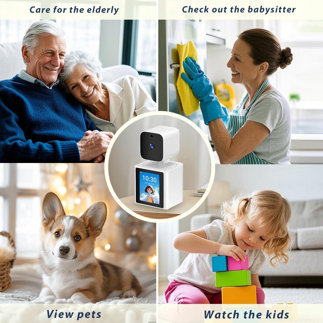 CIAJIE Camera,1080P CS10 Home Security Camera Indoor,Pet Dog Camera with Two Way Video,Monitor