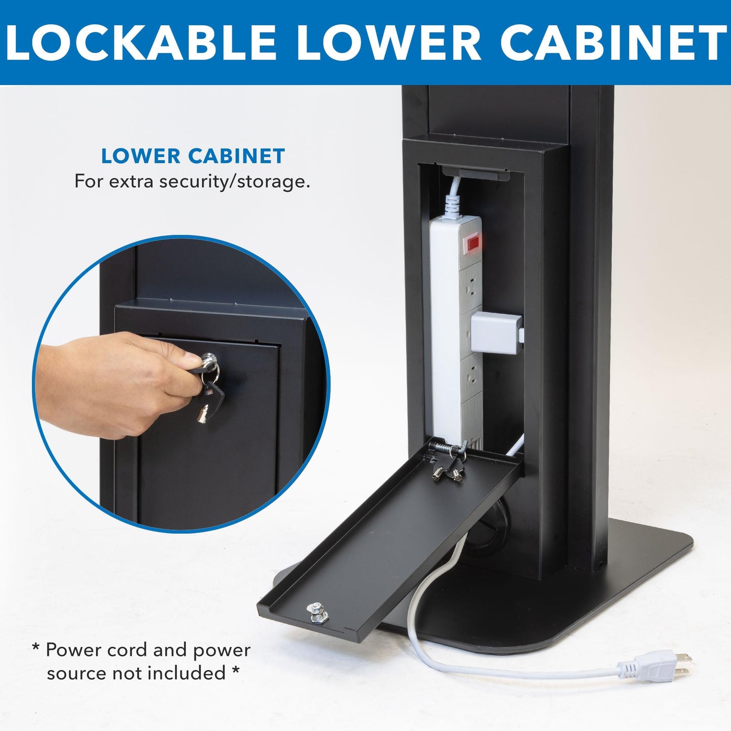 Mount-It! Anti-Theft iPad Floor Stand Kiosk, Locking Tablet Floor Stand for iPad Gen 7–11 & A16, Air & Pro (10.2"–11"), Commercial Kiosk for Retail, Lobby & Trade Show, Black