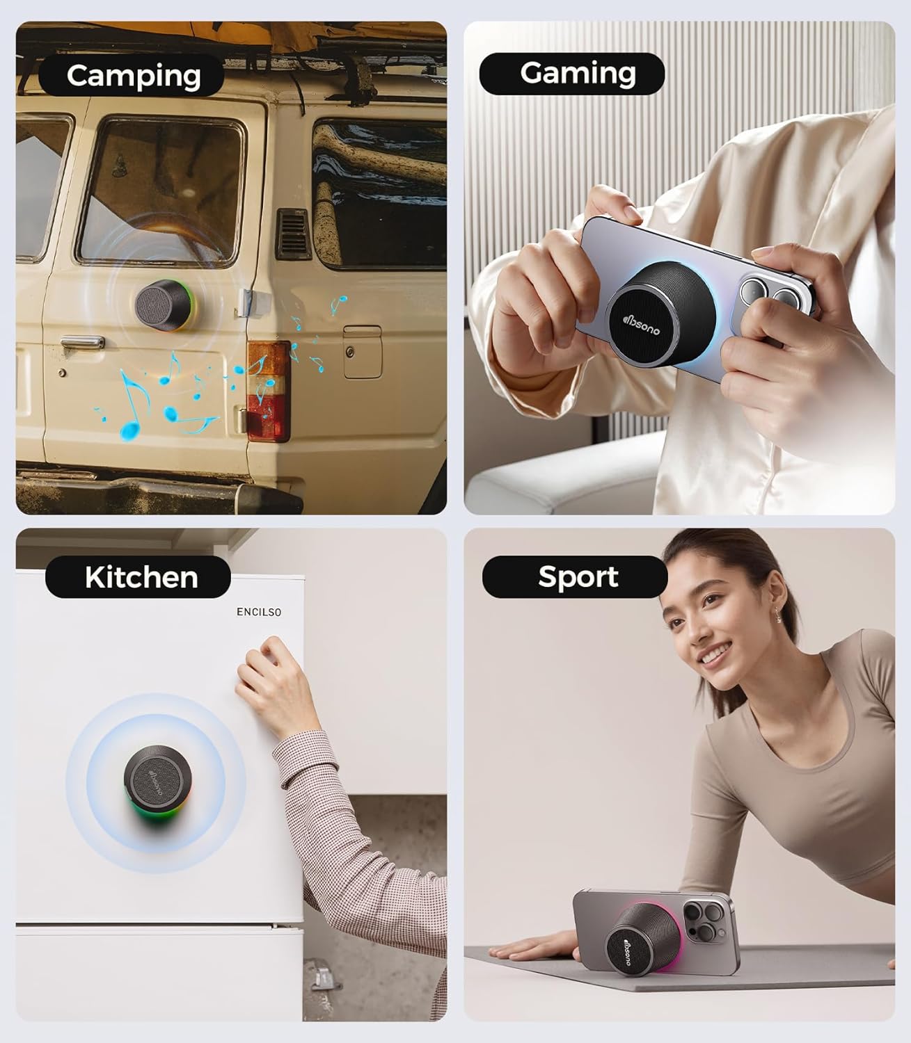 dbsono 3-in-1 Small Portable Bluetooth Speaker - Mother's Day & Graduation Gifts, Magnetic Phone Stand Speaker