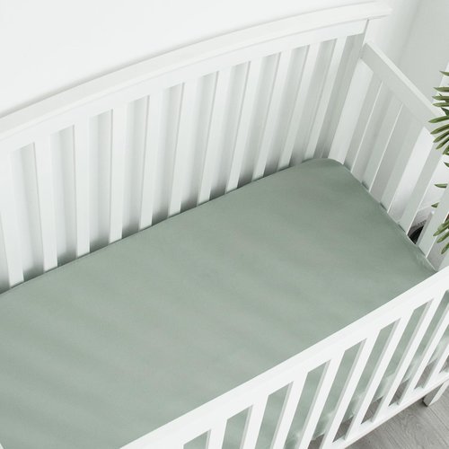 Biloban 4-Pack Crib Sheets Waterproof for Boys Girls, Fitted Crib Sheet for Standard Crib and Toddler Mattress Protector, Super Soft Microfiber Baby Sheet 52x28x8in(Green+Leaf)
