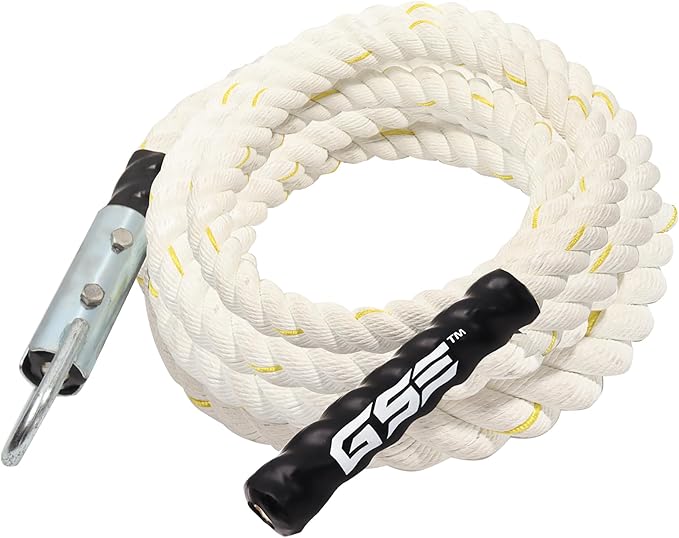 GSE Games & Sports Expert Gym Climbing Rope, Polyester Workout Rope for Indoor/Outdoor and Home Workouts, Great for Climbing Exercises, Strength Training - 6,10,15,20,25,30 Feet Lengths Available