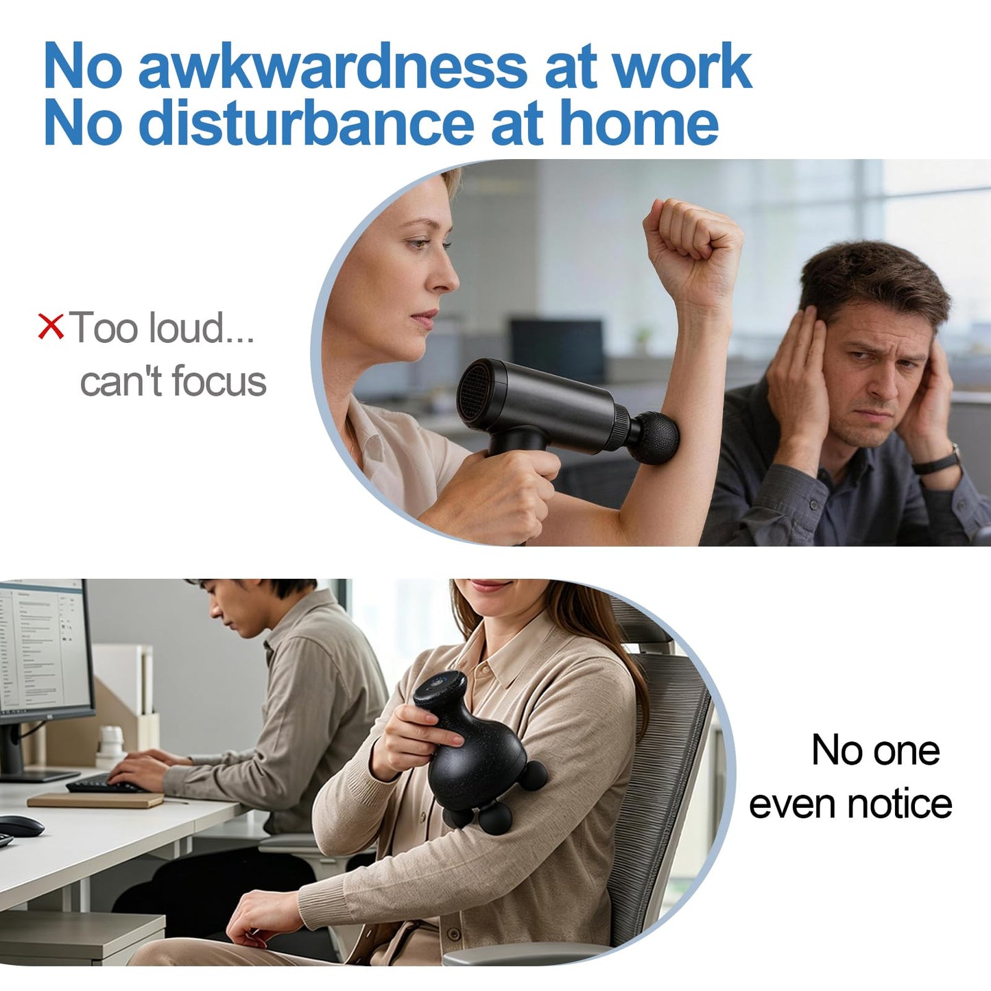 DEITY 4 Heads Handheld Massage Gun Deep Tissue, Electric Body Massager, Percussion Muscle Massager for Easing Shoulder and Back Tension, with Reverse Thrust Function