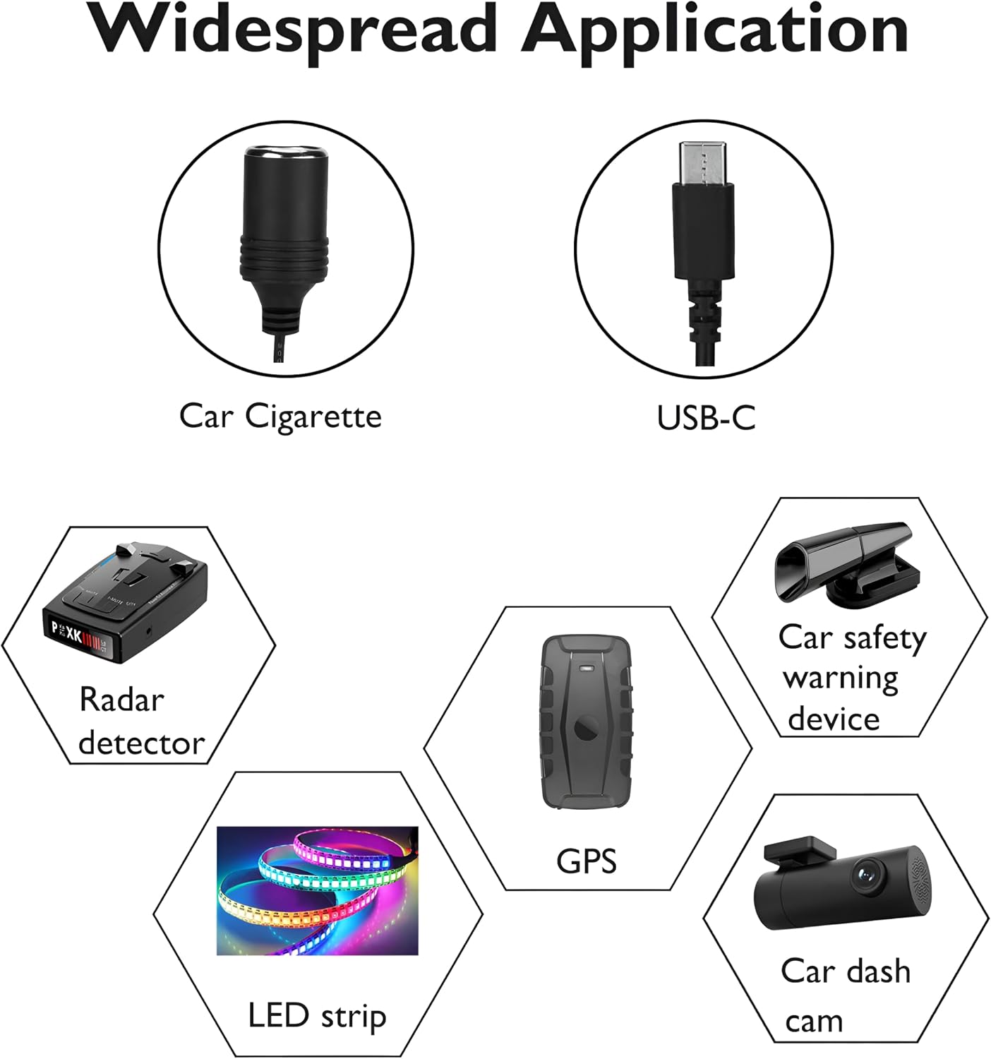 MeetUs 12V 45W~65W USB Type-C Male Plug to Car Cigarettes Adapter Female Socket PD Power Cable,Work with PD USB C