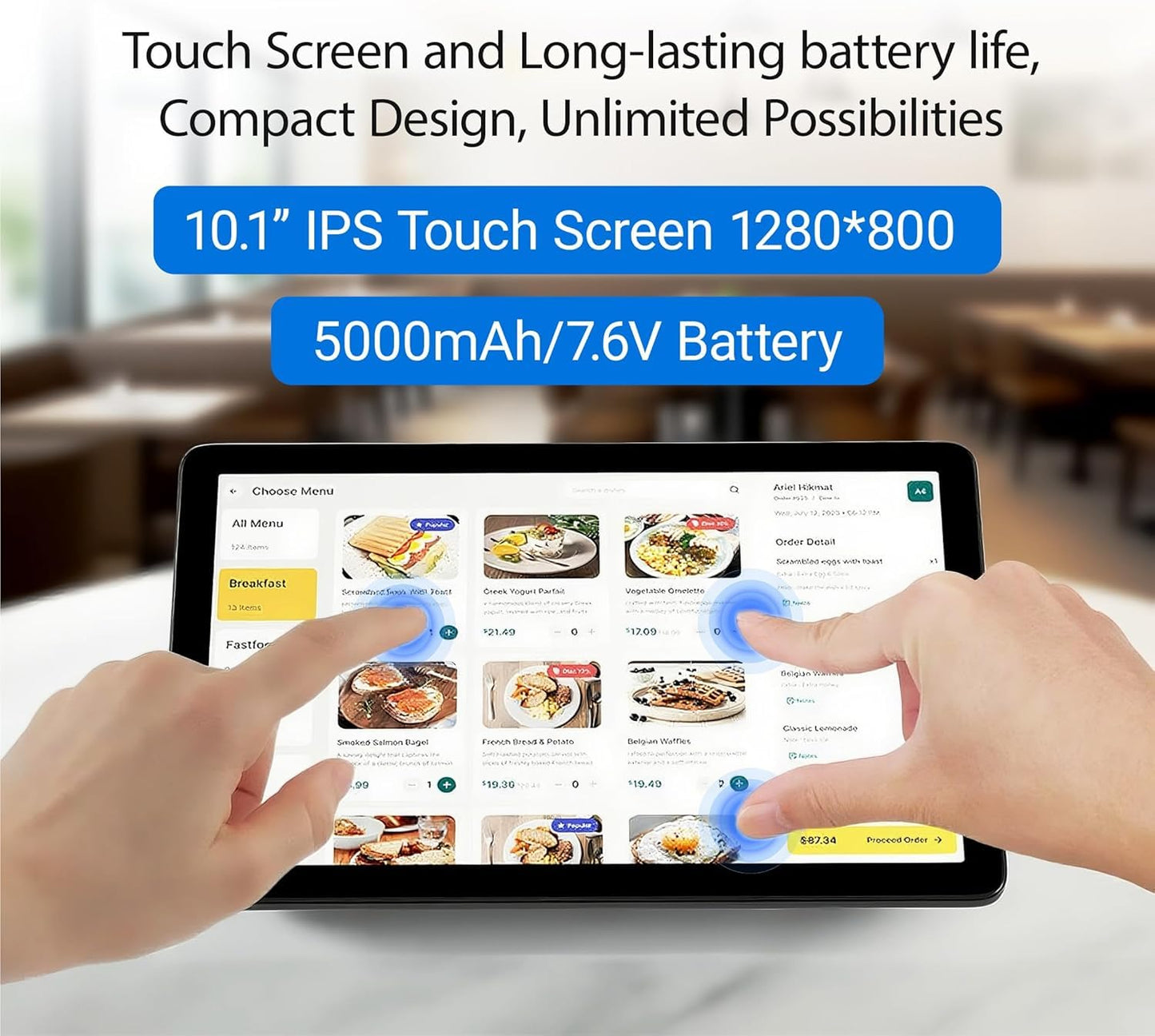 10.1 inch Industrial Embedded Panel PC, Win 11 Computer with 10 Points Touchscreen Tablet, Celeron N5095 8GB RAM/128GB ROM, Dual HDMI 2.0 WiFi 5 Bluetooth 5.0 for Office/Automation/Kiosk/Bar/Warehouse