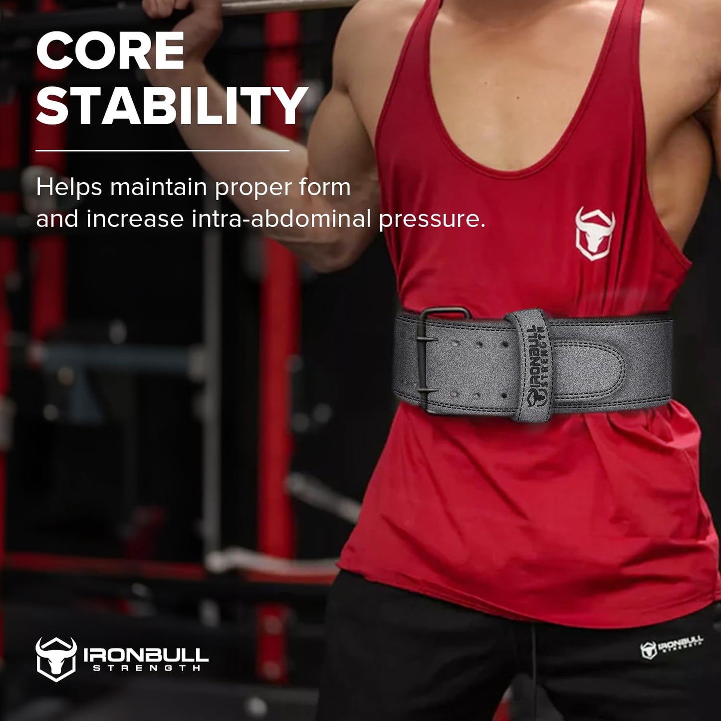 PowerLifting Belt/Weight Lifting Belt - 10mm Double Prong - 4-inch Wide - Advanced Back Support for Weightlifting and Heavy Power Lifting (Grey, XX-Large)