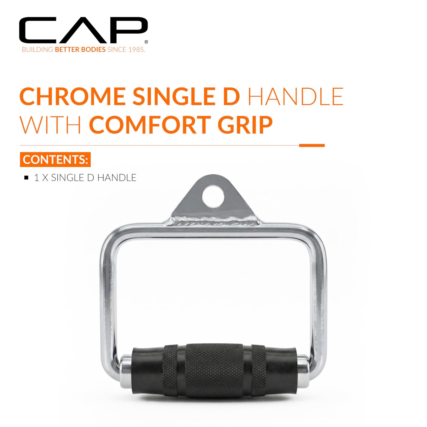CAP Barbell Single D Handle with Rubber Handgrips