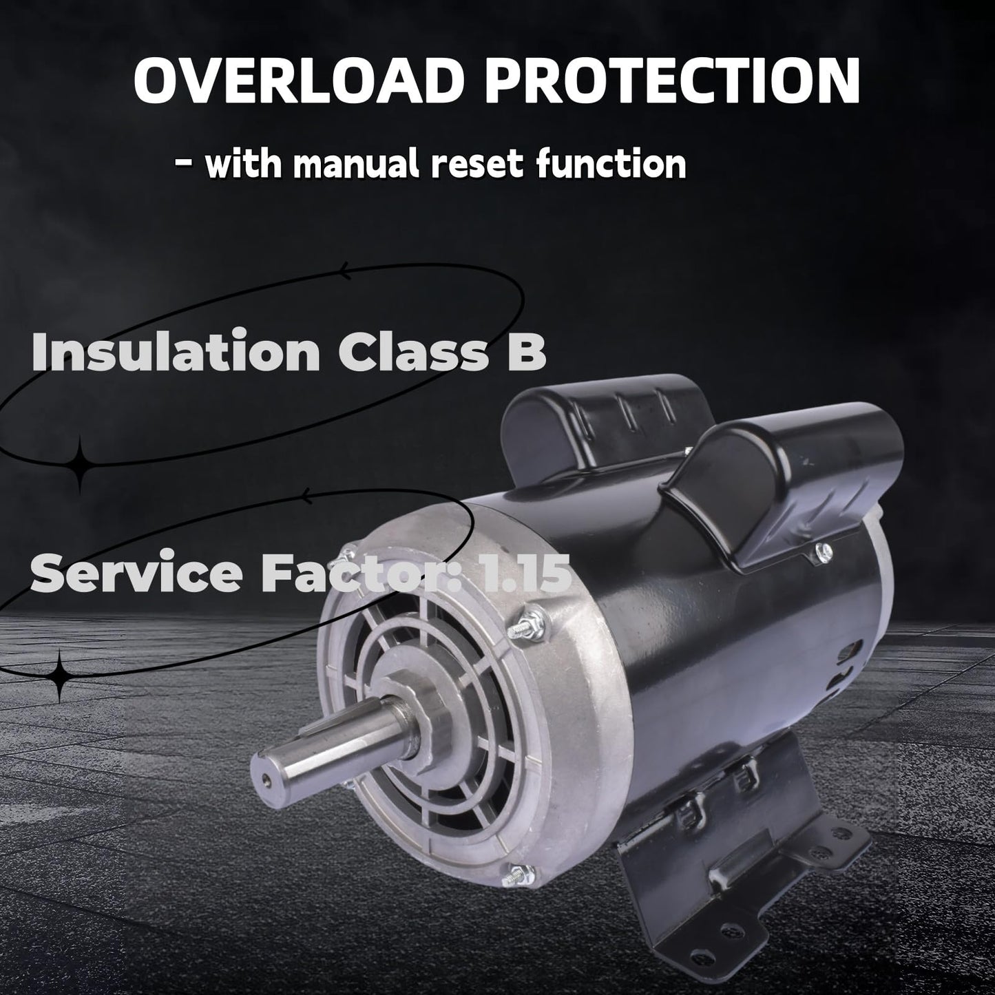54421193 5HP Air Compressor Motor Replacement for Ingersoll Rand, Single Phase, 184T Frame, Open Drip Proof Enclosure, 5Hp Output, 3450RPM, 60Hz, 208-230V, 23378805 Mixizap