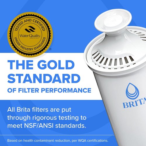 Brita Large Water Filter Pitcher - 10-Cup Capacity, BPA-Free, SmartLight Indicator, Stretch Limo Black