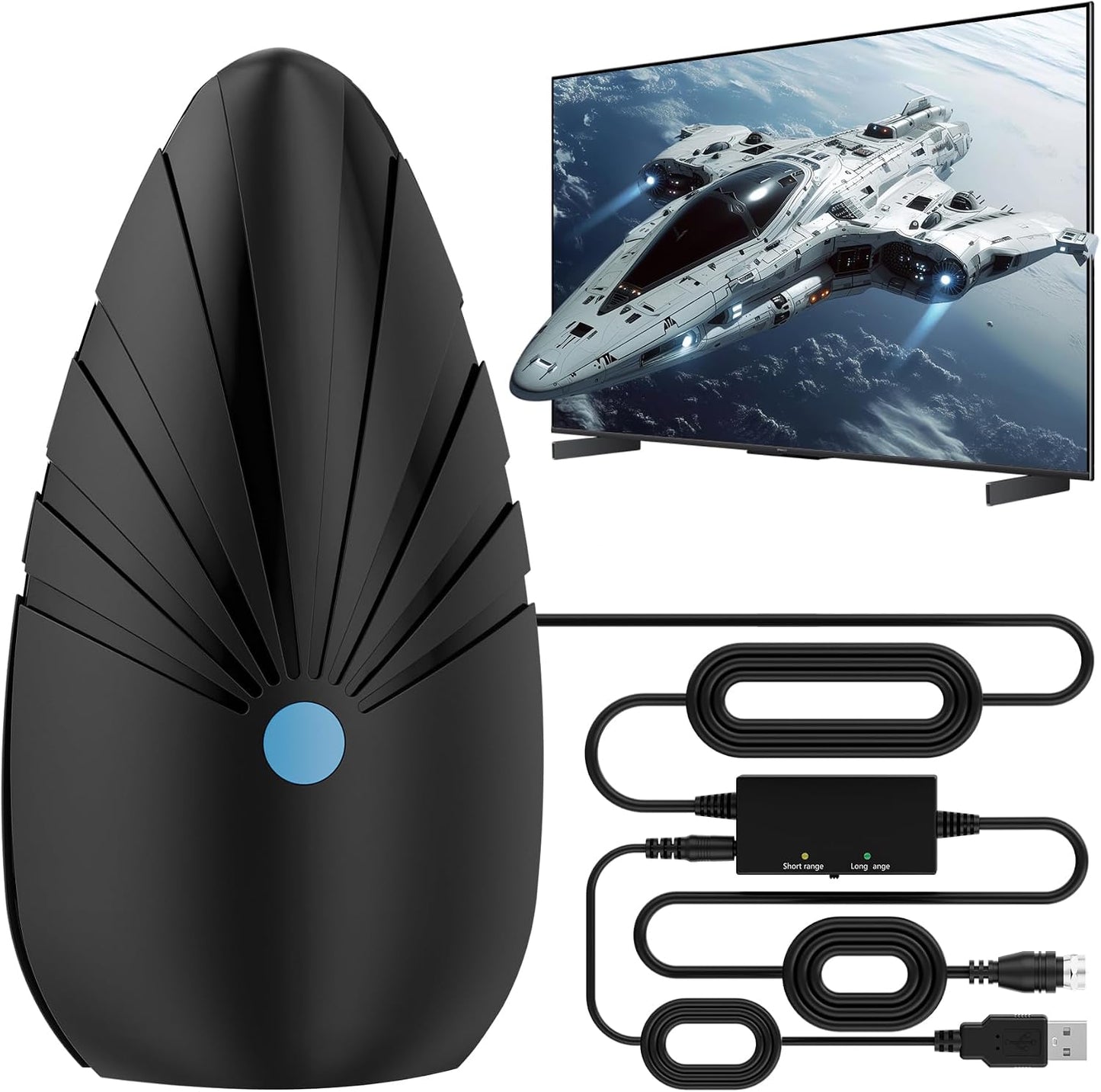 BEIMQN 2026 4K 1080P 360 Indoor TV Antenna for Smart & Old TVs, Digital HD Antenna for Local Channels, Support VHF UHF