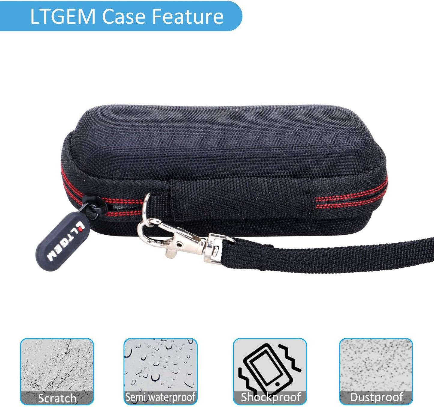4.1"x2.1"x0.7"), LTGEM Case Compatible with Digital Voice Recorder Voice Activated Recorder(Inside: Black+Grey