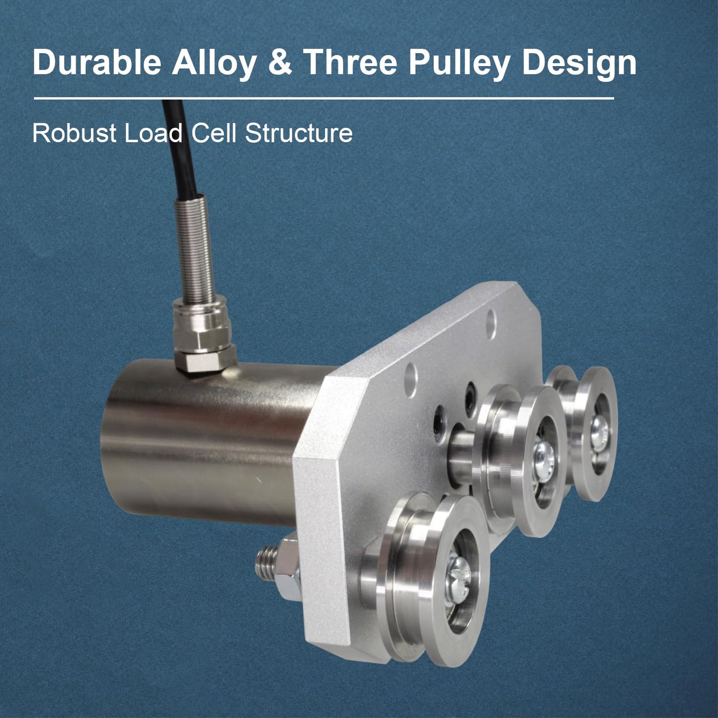 Tension Sensor for Wire Rope 0-20kg Three Pulley Load Cell Force Sensor High Accuracy Stainless Steel Industrial Tension Transducer for Industry Textile Metal Cable Wires (0-20kg)