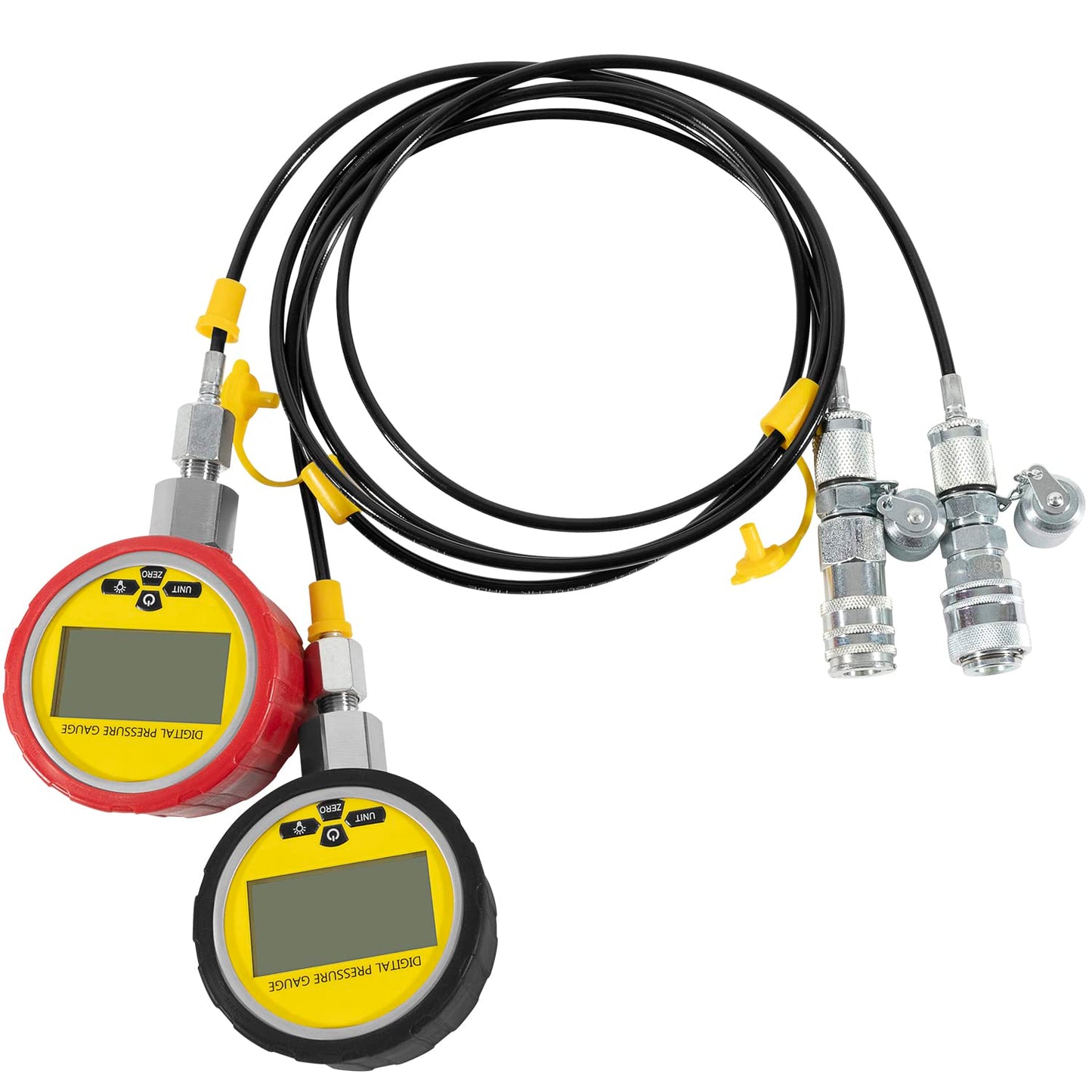70M Hydraulic Pressure Test Checker Kit, w/ 10000PSI/70MPa Digital Pressure Gauges, 11 Couplings, 2 Test Hoses, Hydraulic Tester Coupling Kit for Excavator Construction Machinery Hydraulic Systems