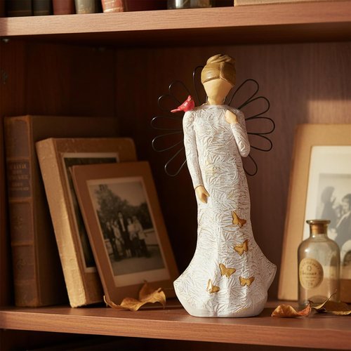 NAN ZAI NAN FANG Sympathy Angel Figurines - Hand-Painted Resin Statues for Loss | Serenity Prayer Gifts